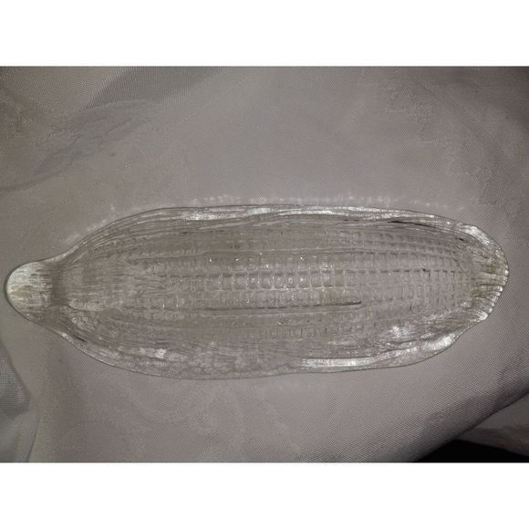 Vintage Crate & Barrel glass cob pattern corn holders set of three - Picture 4 of 6